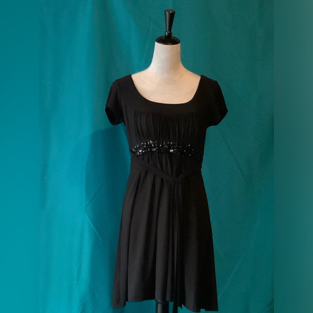 BISOU BISOU, MICHELE BOHBOT, SIZE 8 BLACK DRESS, 95% POLYESTER, 5% SPANDEX, NWT